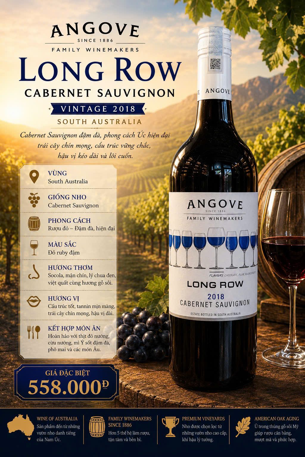 Angove Long Row Cabernet Sauvignon 2018