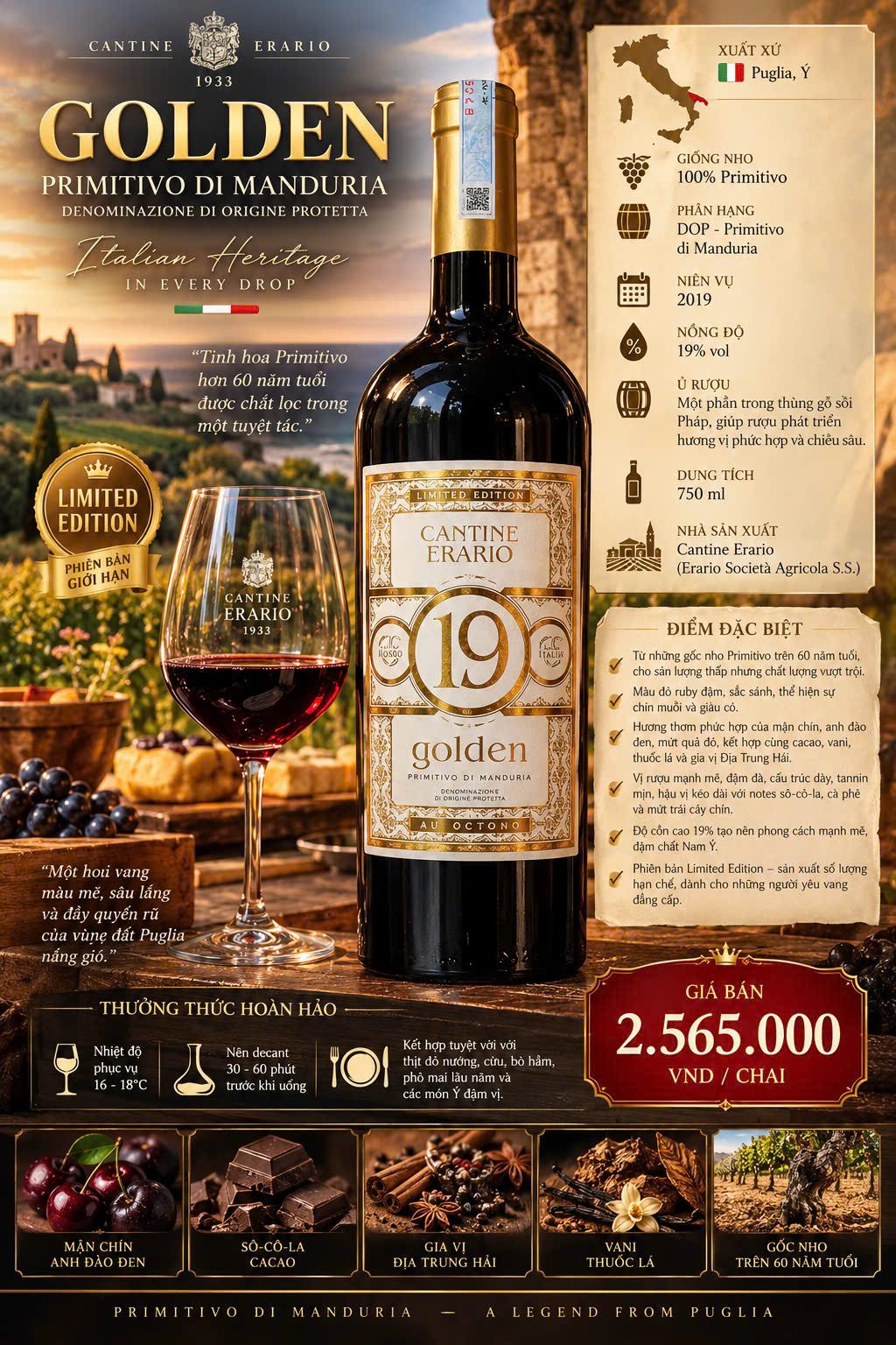 Cantine Erario Golden Primitivo di Manduria 2019