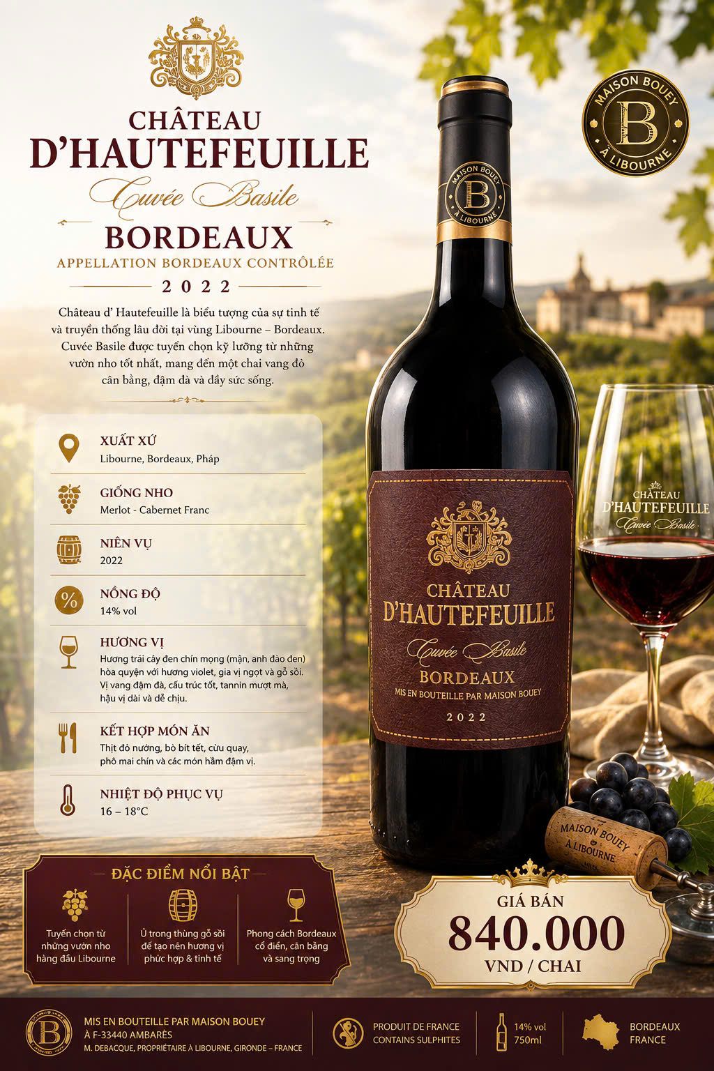 Château d'Hautefeuille Cuvée Basile 2022