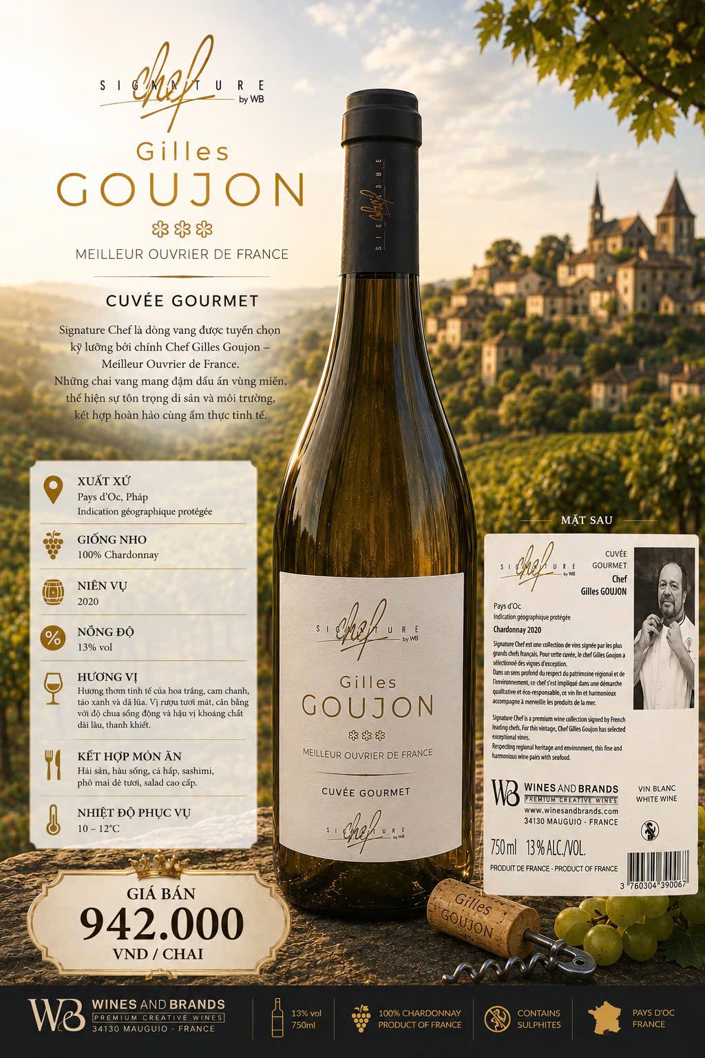 Signature Chef Gilles Goujon Cuvée Gourmet Chardonnay 2020