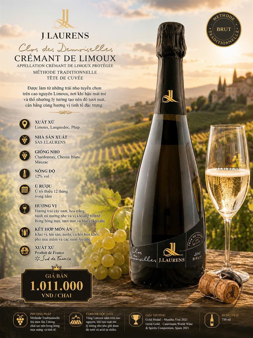 J.Laurens Clos des Demoiselles Crémant de Limoux Brut