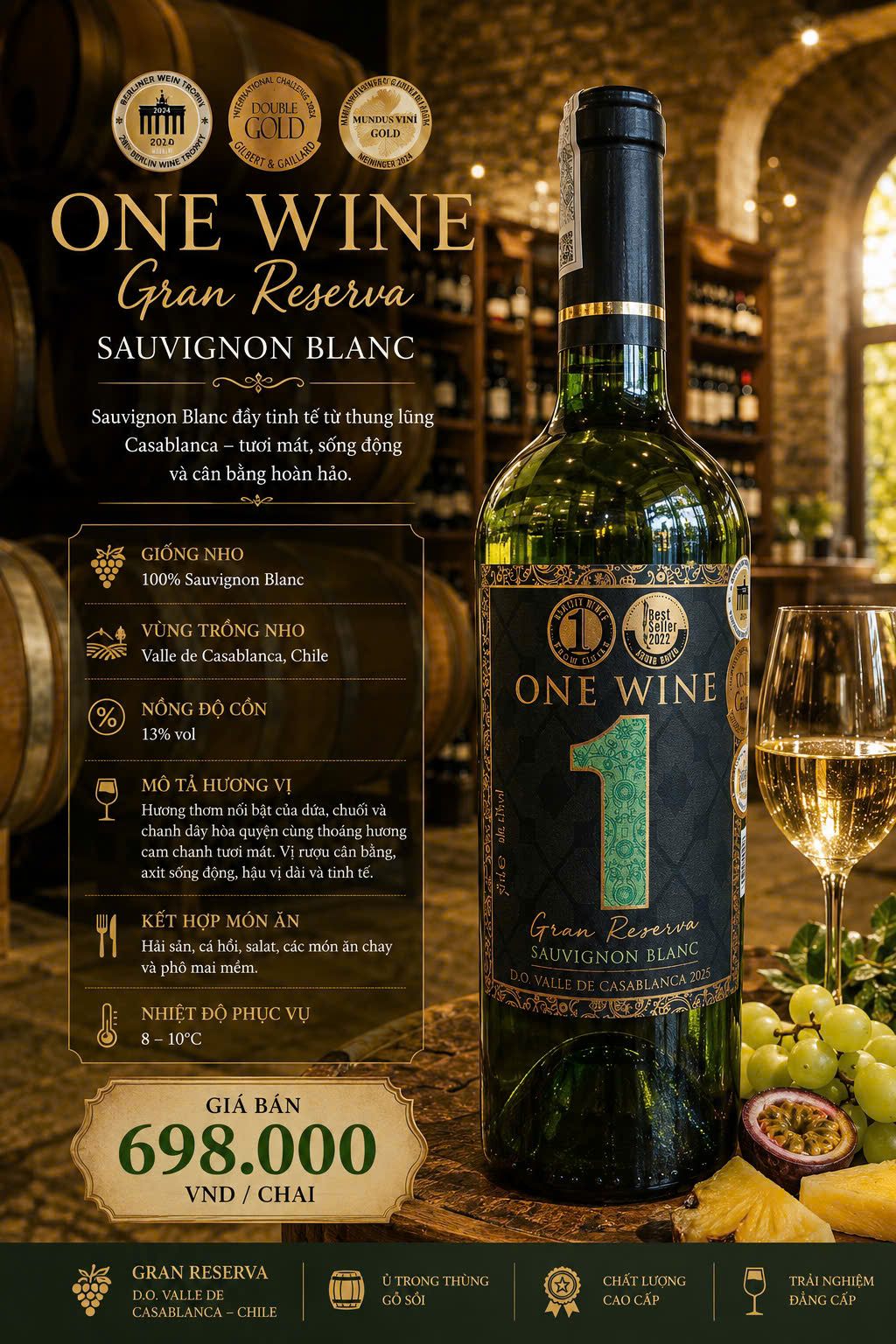 One Wine Gran Reserva Sauvignon Blanc 2025