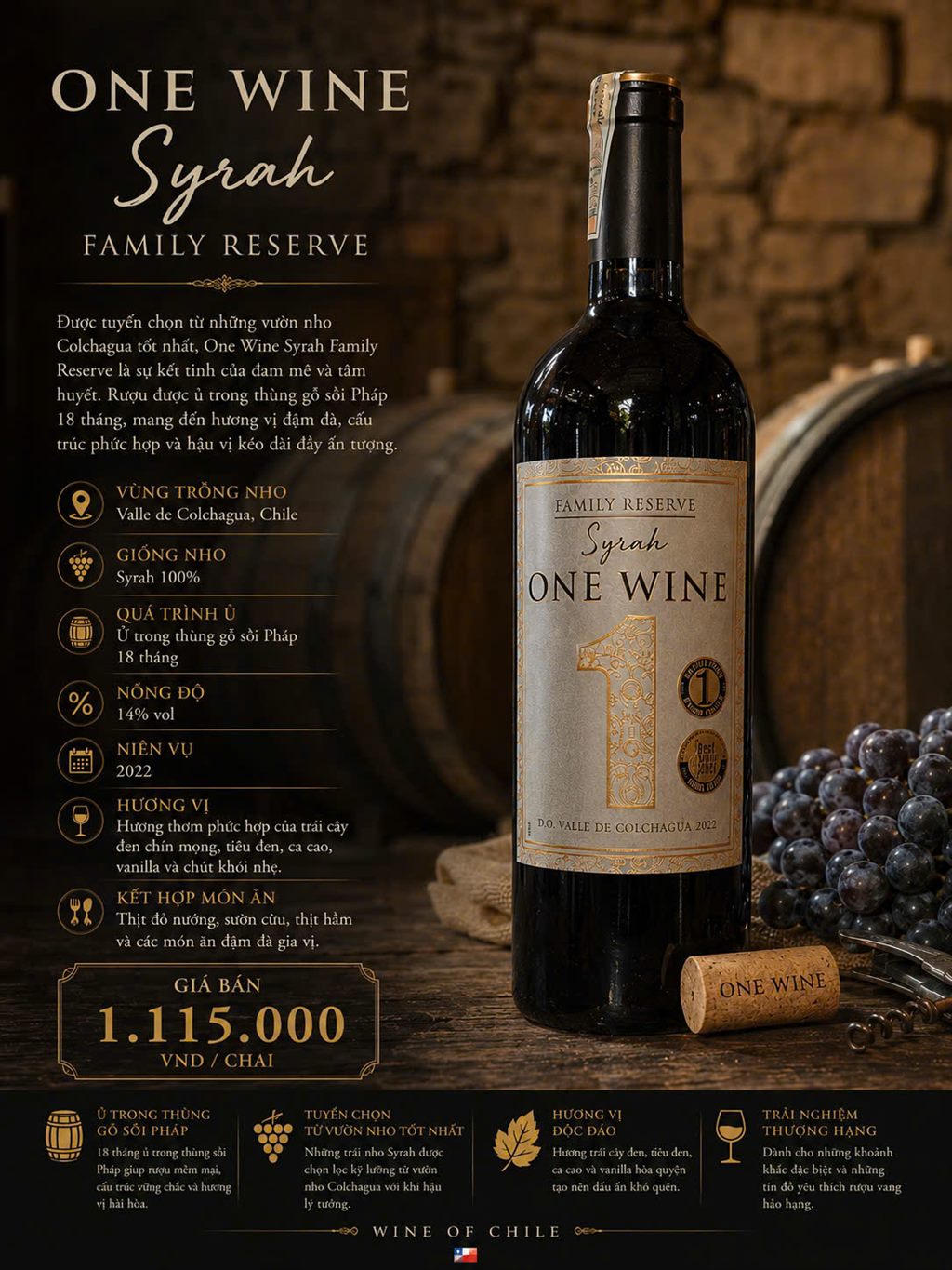 One Wine Syrah Family Reserve 2022